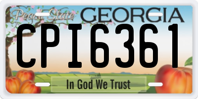 GA license plate CPI6361