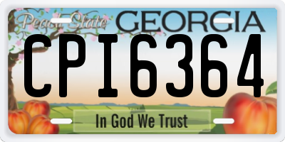GA license plate CPI6364
