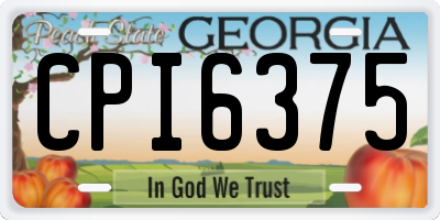 GA license plate CPI6375