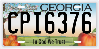 GA license plate CPI6376