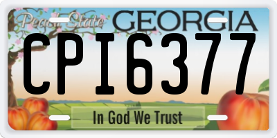 GA license plate CPI6377