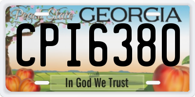 GA license plate CPI6380