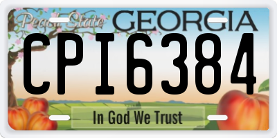 GA license plate CPI6384