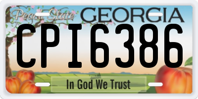 GA license plate CPI6386
