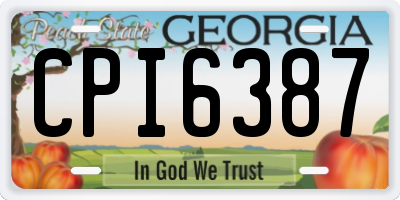 GA license plate CPI6387