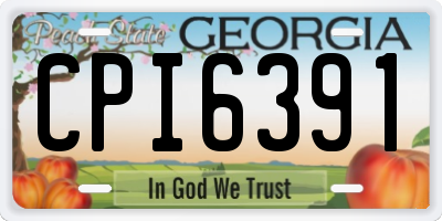 GA license plate CPI6391