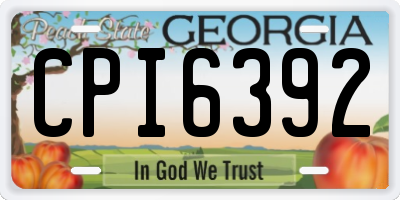 GA license plate CPI6392