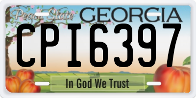 GA license plate CPI6397
