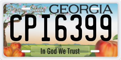GA license plate CPI6399