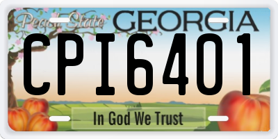 GA license plate CPI6401