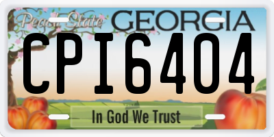 GA license plate CPI6404
