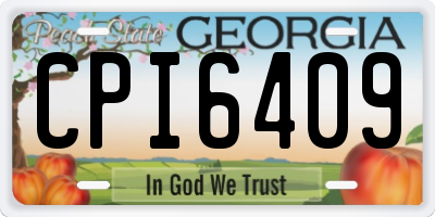 GA license plate CPI6409