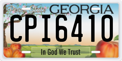 GA license plate CPI6410