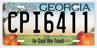 GA license plate CPI6411