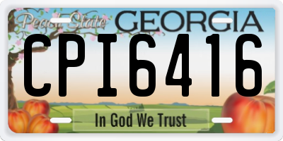 GA license plate CPI6416