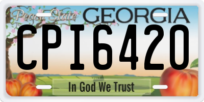 GA license plate CPI6420