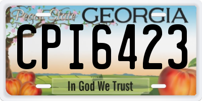 GA license plate CPI6423