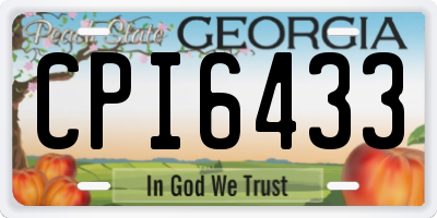 GA license plate CPI6433