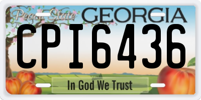 GA license plate CPI6436