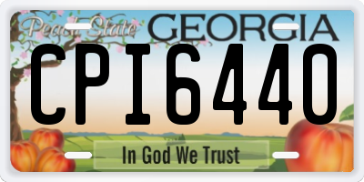 GA license plate CPI6440