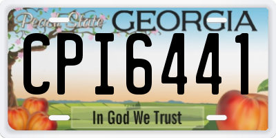 GA license plate CPI6441