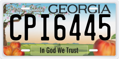 GA license plate CPI6445