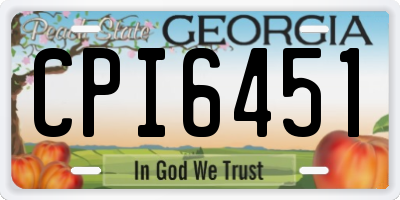 GA license plate CPI6451