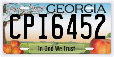 GA license plate CPI6452