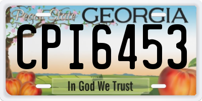 GA license plate CPI6453