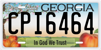 GA license plate CPI6464