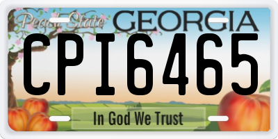 GA license plate CPI6465