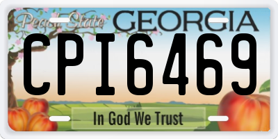 GA license plate CPI6469