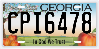 GA license plate CPI6478