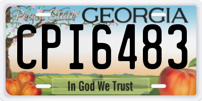 GA license plate CPI6483
