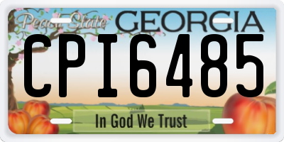 GA license plate CPI6485