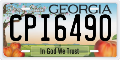 GA license plate CPI6490