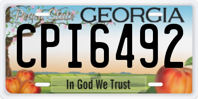 GA license plate CPI6492