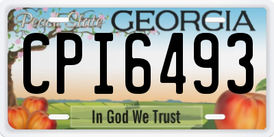 GA license plate CPI6493