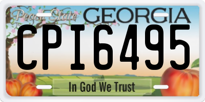 GA license plate CPI6495