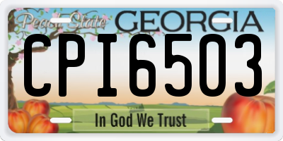 GA license plate CPI6503