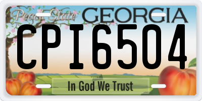GA license plate CPI6504