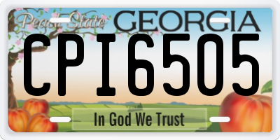 GA license plate CPI6505