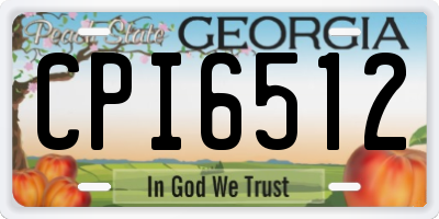GA license plate CPI6512