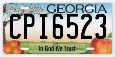 GA license plate CPI6523