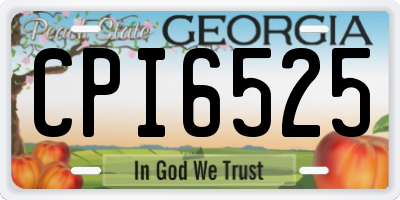 GA license plate CPI6525