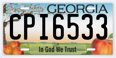 GA license plate CPI6533
