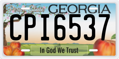 GA license plate CPI6537