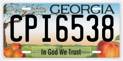 GA license plate CPI6538