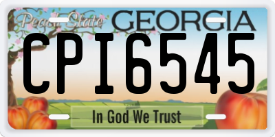 GA license plate CPI6545