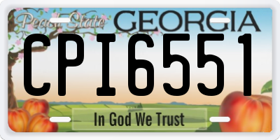 GA license plate CPI6551